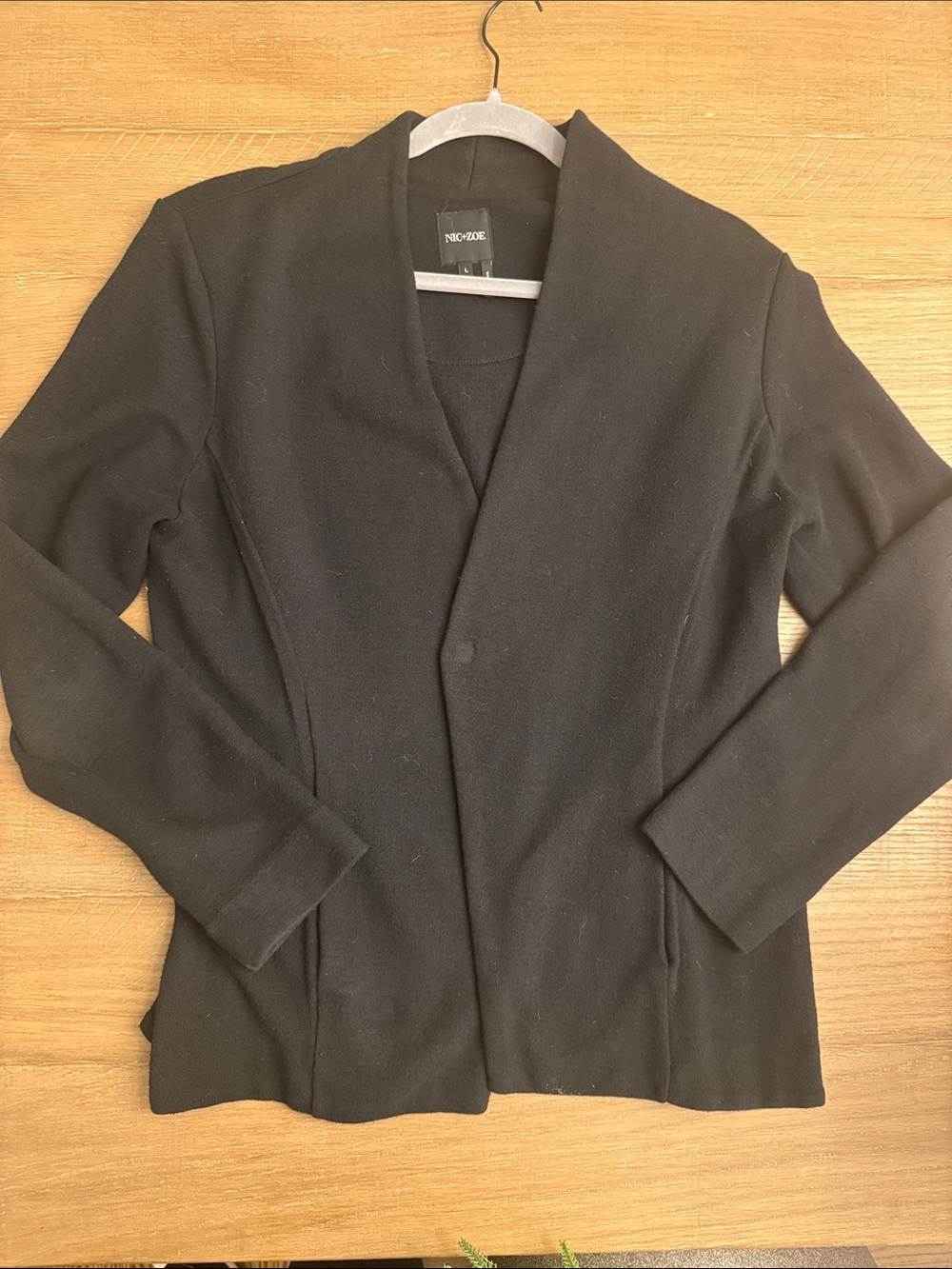 NIC+ZOE Black Open-Front Tailored Blazer Jacket